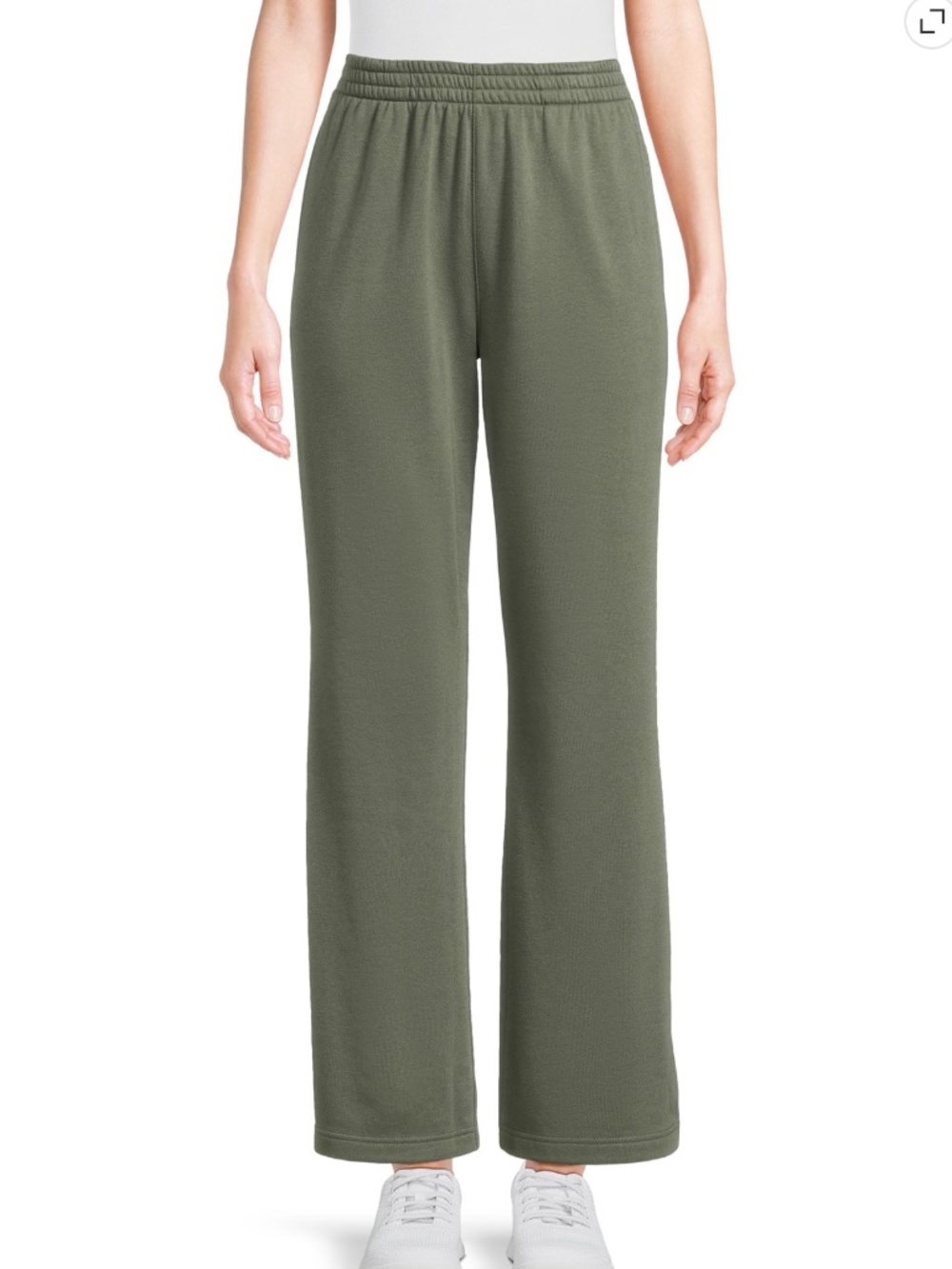 Athletic Works Women’s Green Midnight Wide Leg Pants W/Side Vents Size Large NWT - Picture 2 of 6
